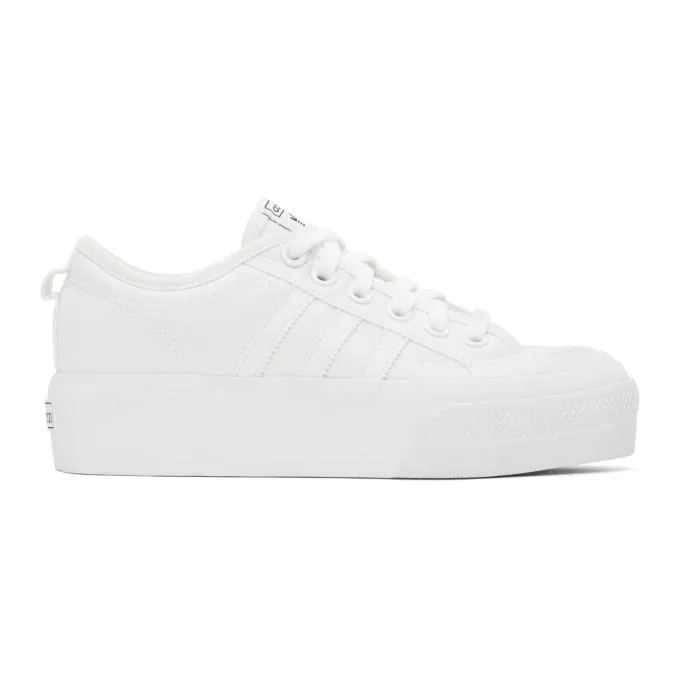 adidas Originals White Nizza Platform Sneakers