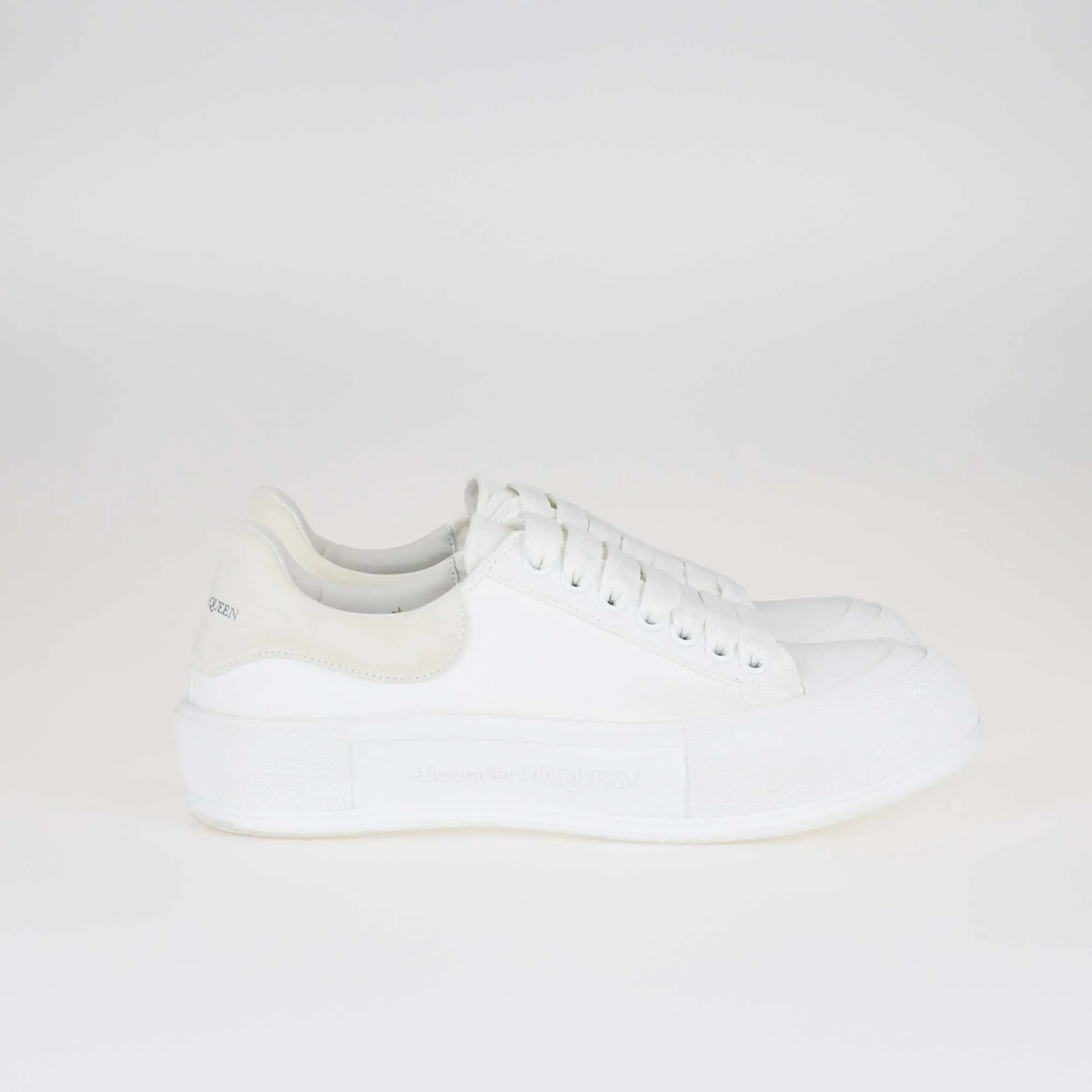 Alexander Mcqueen White Deck Lace Up Plimsoll Sneakers