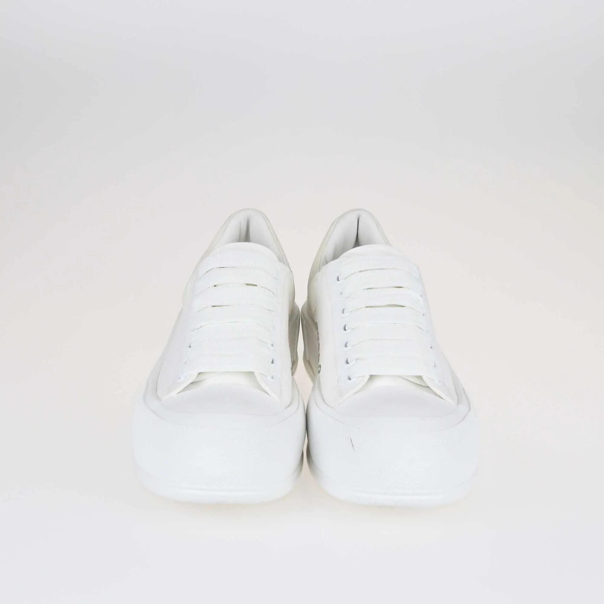 Alexander Mcqueen White Deck Lace Up Plimsoll Sneakers