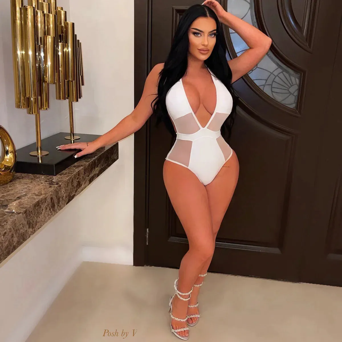 Azure resort mesh pants set (Blue)