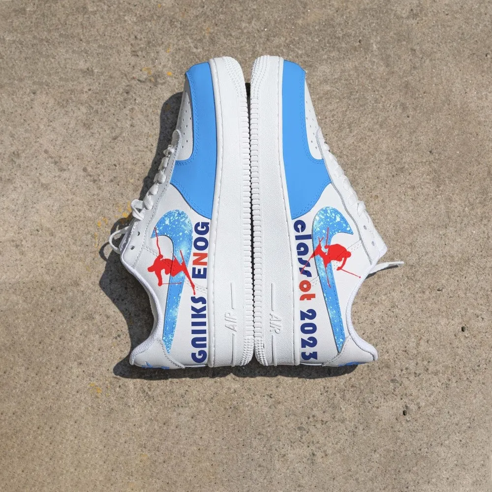 Blue White Ski Custom Air Force 1