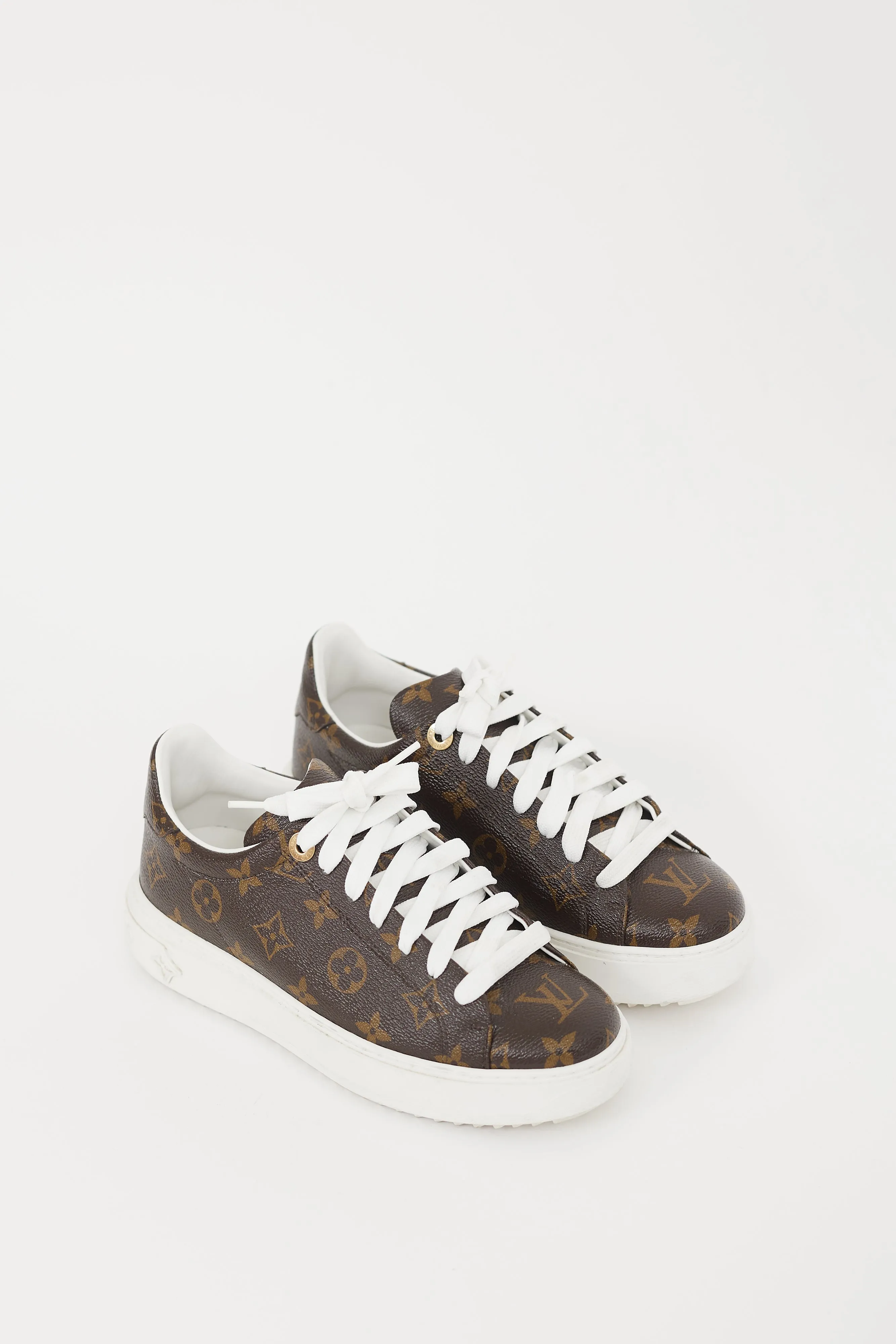 Brown & White Time Out Monogram Sneaker