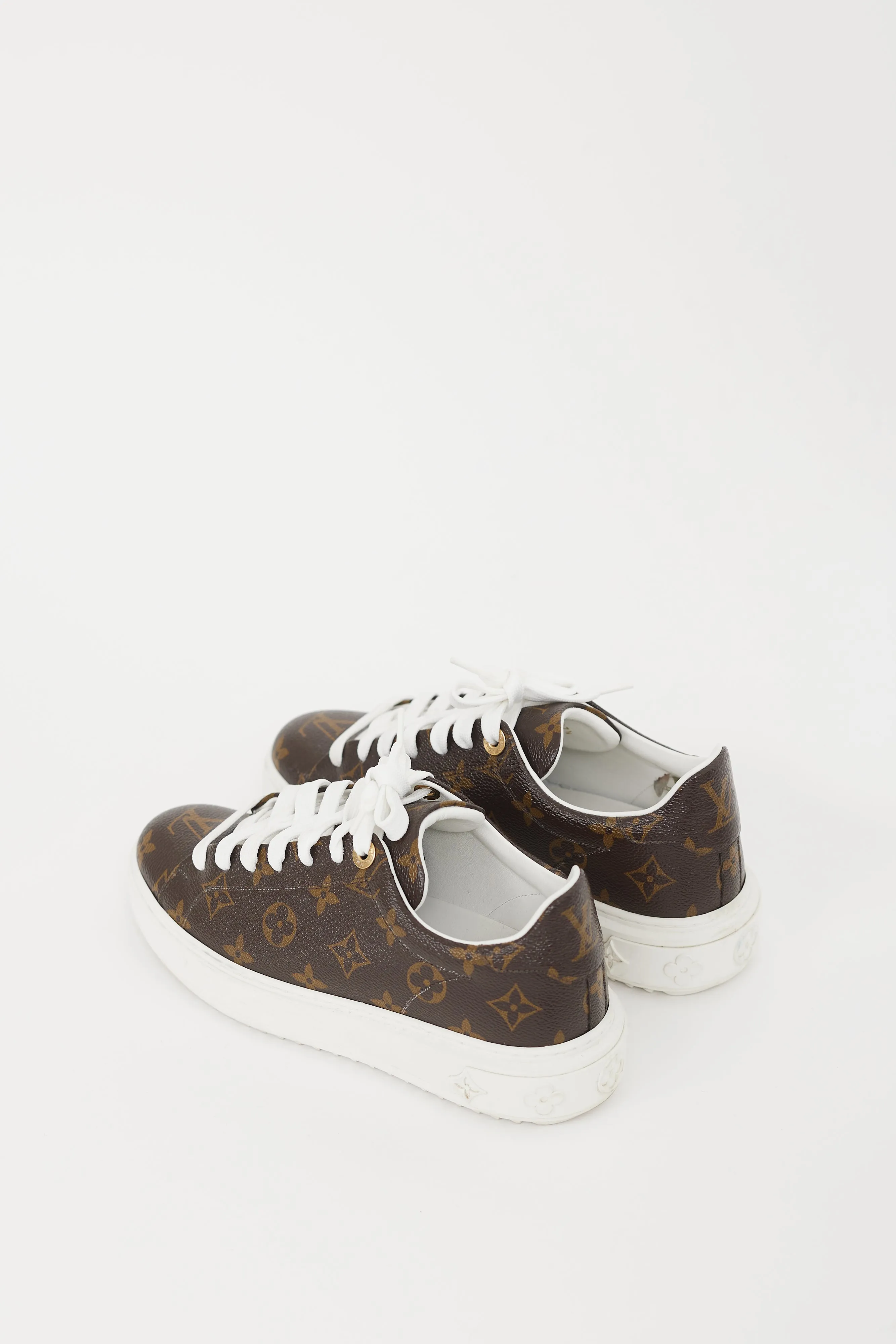 Brown & White Time Out Monogram Sneaker