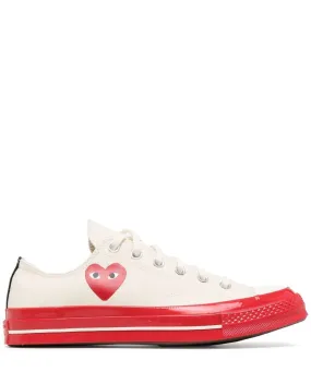 Converse Red Sole Low Top Off White