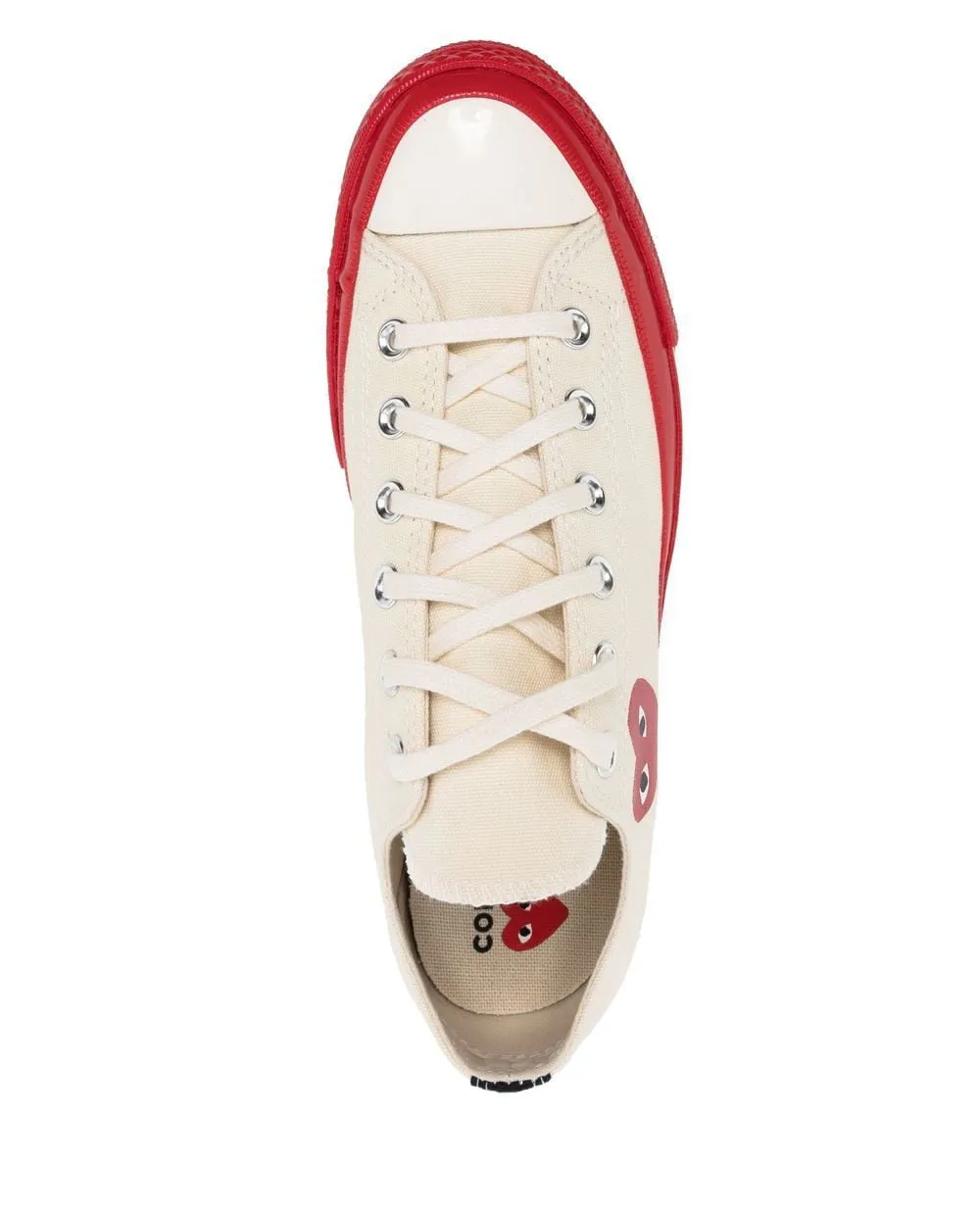 Converse Red Sole Low Top Off White