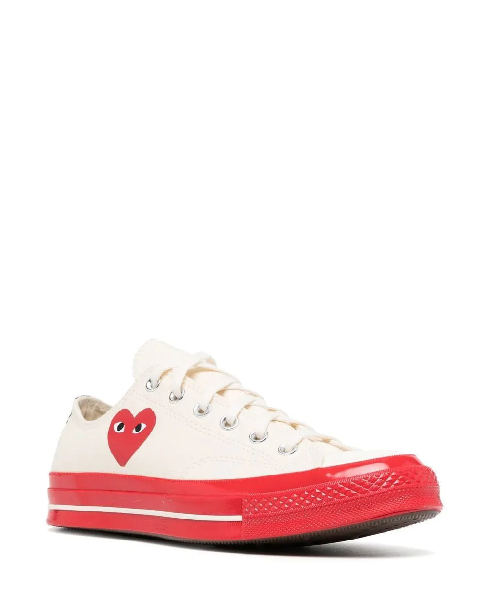 Converse Red Sole Low Top Off White