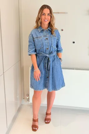 Ex TU Denim Wash Denim Oversized Shirt Dress