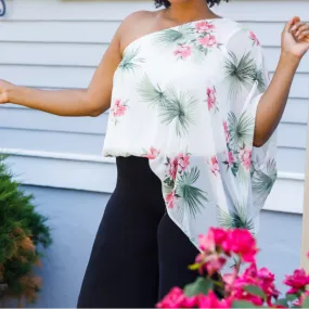 FLORAL ONE SHOULDER TOP