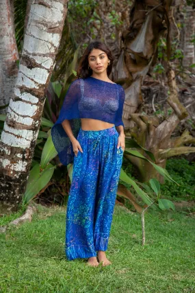 Gabrielle Wide Resort Pant in Batik Peri Rainbow