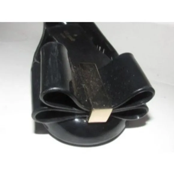 Kate Spade Black Patent Leather Flats w Exaggerated Bow