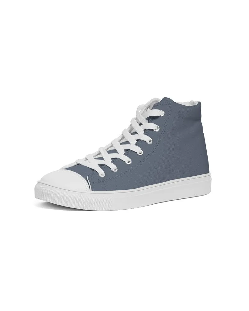 Medium Dark Blue Women's High-top Canvas Sneakers | Women's | Medium Dark Pale Pastel Blue | C30M15Y0K60
