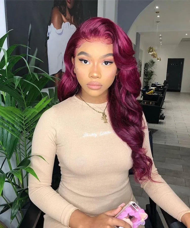 Purple red wig