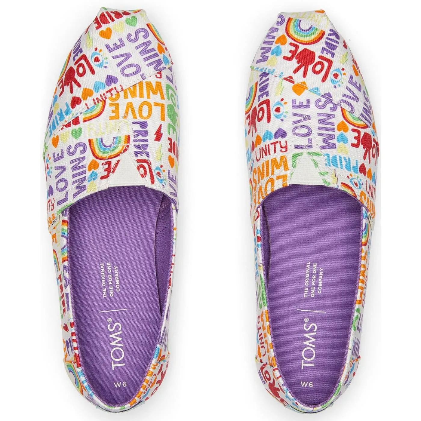Toms Pride Alpargata Unity White Multi Womens Slip On Shoes