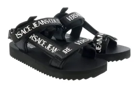 Versace Jeans Couture Black Signature Strap Trek Fashion Sandal-