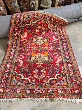 Vibrant Antique Persian Scatter Rug / 3'5 x 5' Persian Rug #3829
