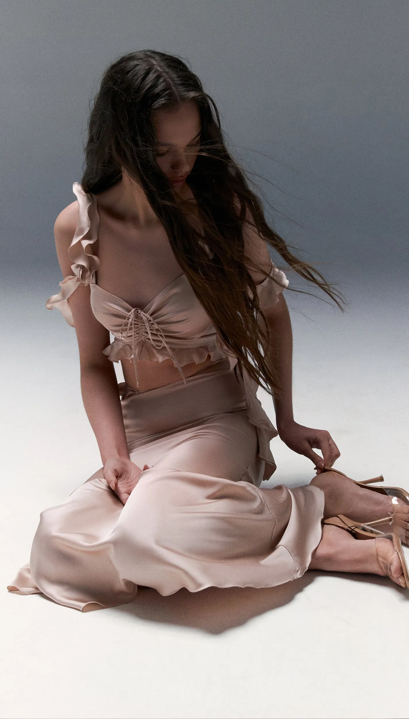 Wave Maxi Set in rose nude