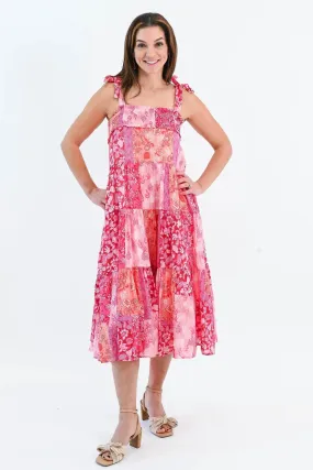 What's Next Shoulder Tie Midi Dress